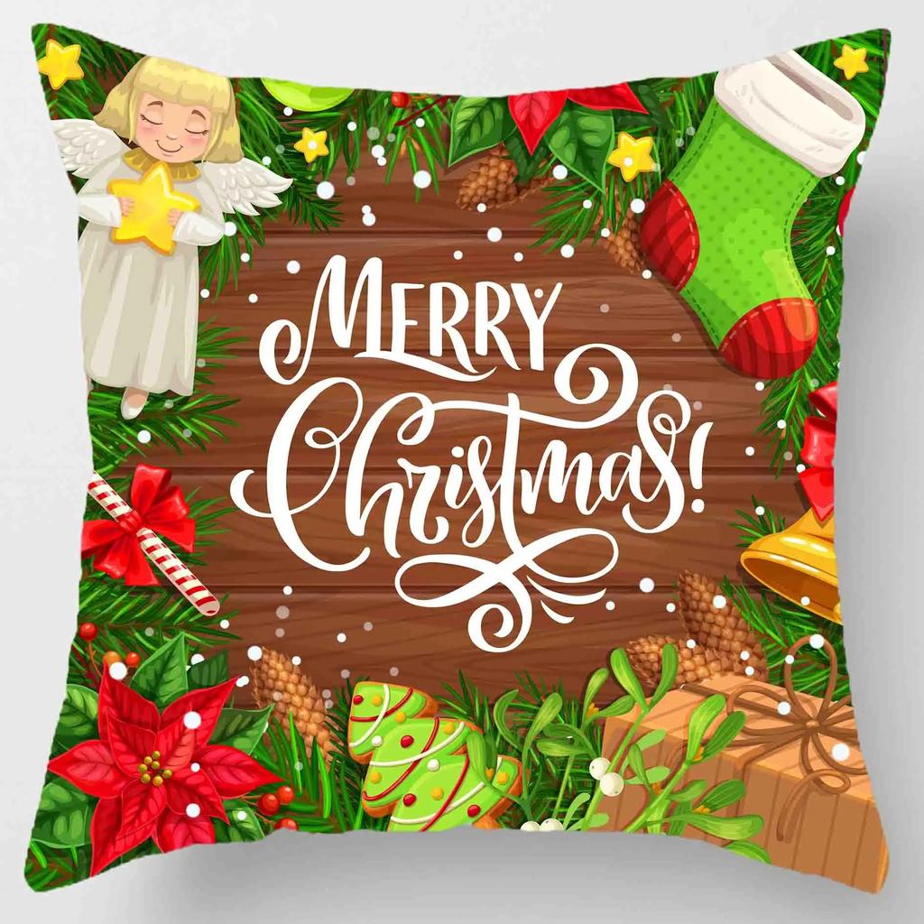 Christmas Themed Pillowcases Car Accessories Office Santa Claus Living Room Sofa Home Pillowcases