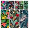 Shell For Iphone 14 13 12 11 Pro Max Mini Xs Max Xr X 7 8 Plus 6s Soft Silicone Case Cover Fundas Vintage Banana Leaf Flower