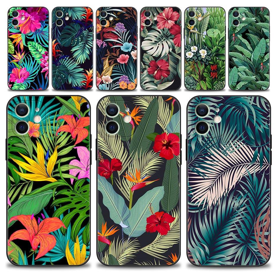 Чехол для Iphone 14 13 12 11 Pro Max Mini Xs Max Xr X 7 8 Plus 6s, мягкий силиконовый чехол Fundas, винтажный банановый лист, цветок