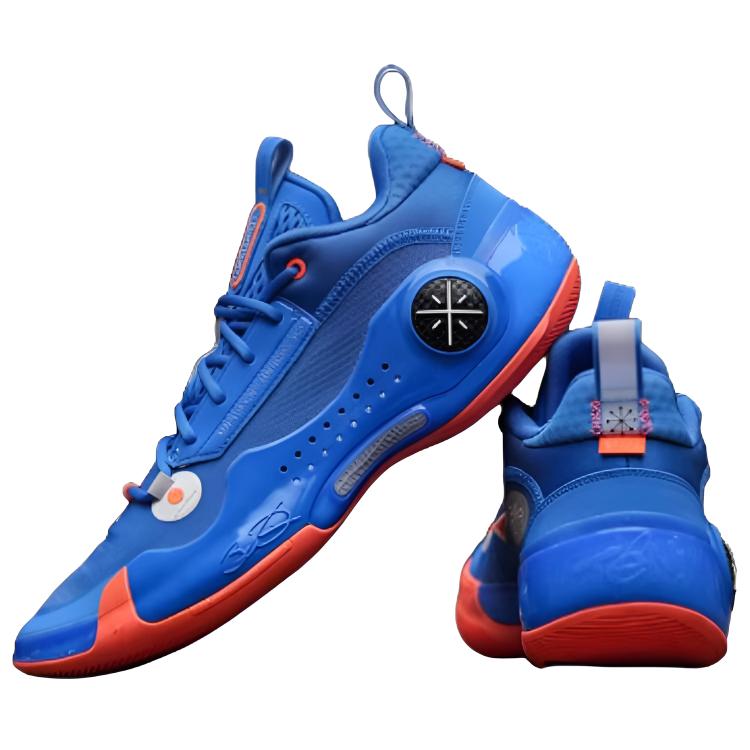 Li Ning WOW 10 износостойкие низкие мужские баскетбольные кроссовки синие ABAS083-35