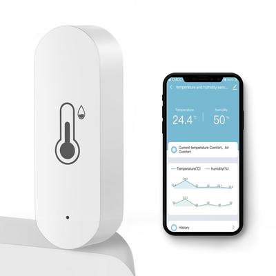 WiFi Датчик Температуры и Влажности Умный Гигрометр Термометр Датчик с Приложением Удаленный Мониторинг и Оповещение Высокоточный Комнатный Термометр Не Требует Хаба