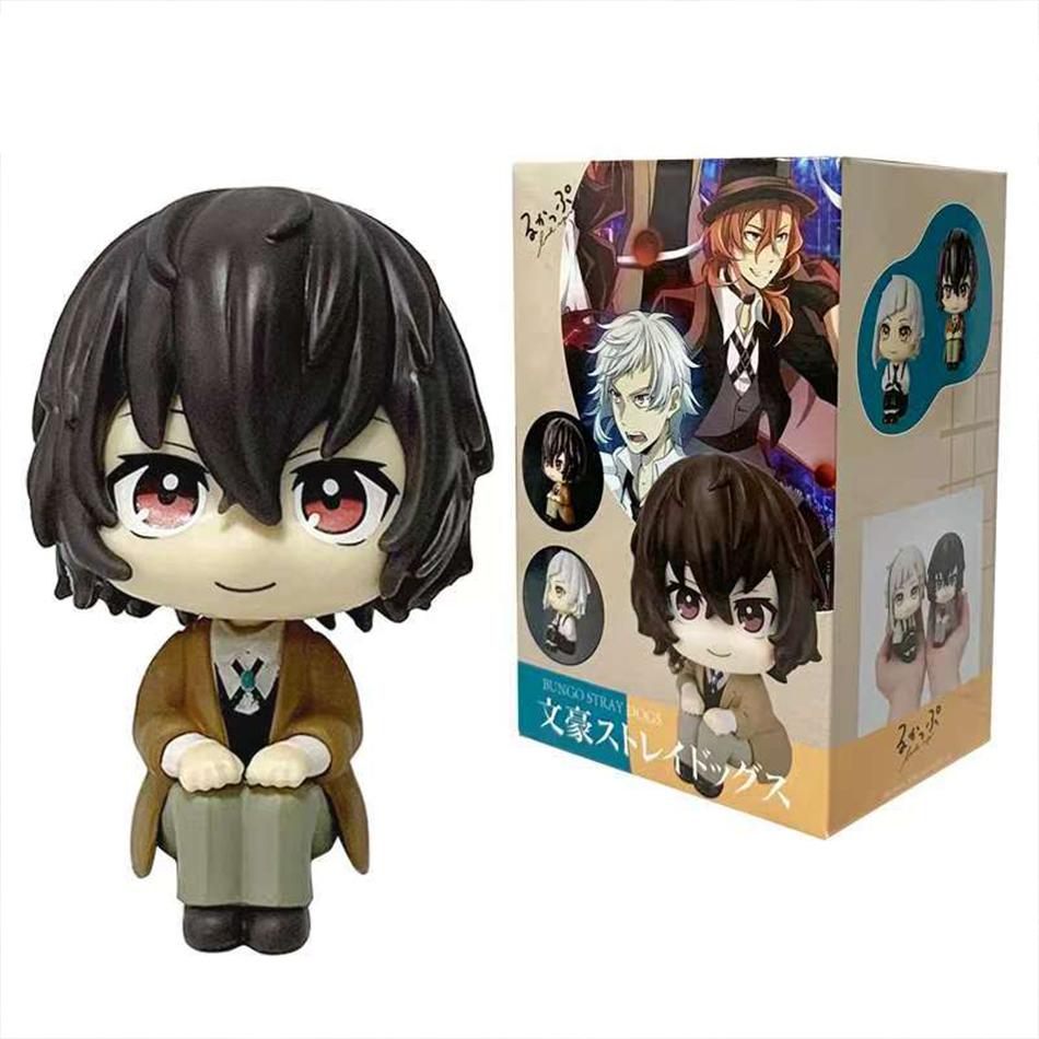 new10cm Bungou Stray Dogs Anime Figure Look Up Nakajima Atsushi Action Figure Q Version Dazai Osamu Figurine PVC Collection Toys