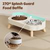 Elevated Cat Double Bowls Set: Height Leg for Neck Health & Whisker Relief - Stainless Steel Anti-Spill Dish with Non-Skid Base