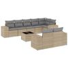 VidaXL Salon de Jardin avec Coussins 9 pcs, Canapés de Terrasse, Ensemble de Meubles de Patio, Mobilier d'Extérieur, Beige 3222828