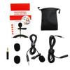 KENOU Lapel with To Video Mobile Storage Pouch Microphone, Microphone, Clip, 4-Pole 3-Pole Conversion, Recording, Audio, 1.5m, Streaming, Phone, (Set)