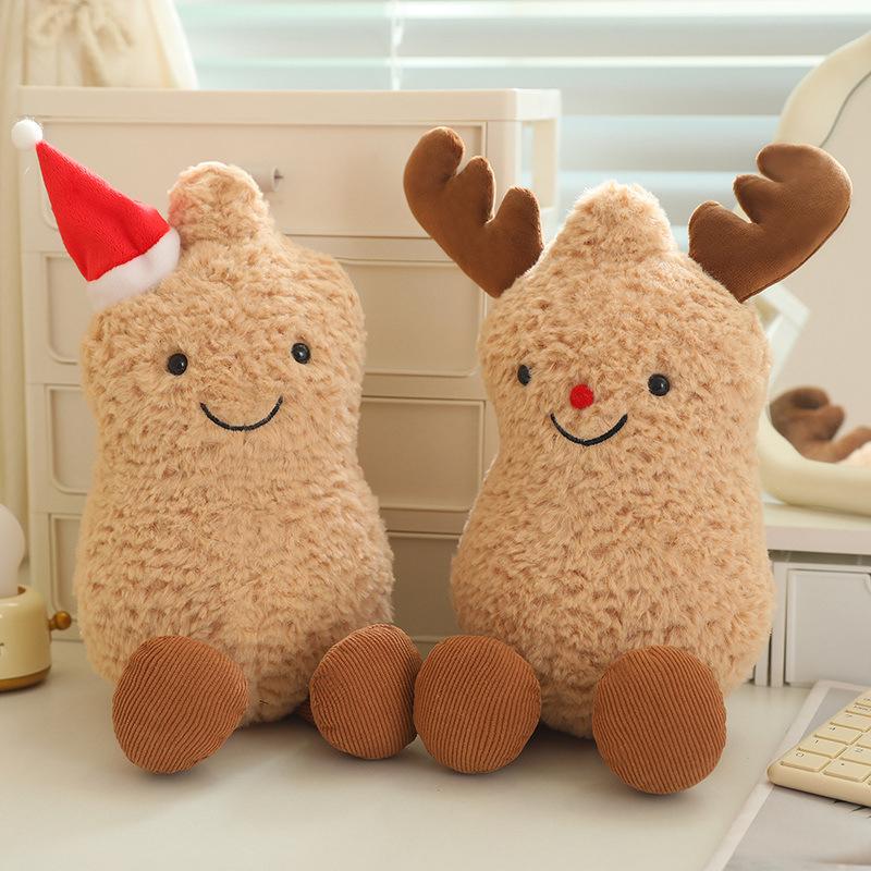 Рождественский лось, кукла-арахис, плюшевая игрушка, кукла-арахис, брелок-подвеска для сумки для девочек, тряпичная кукла
