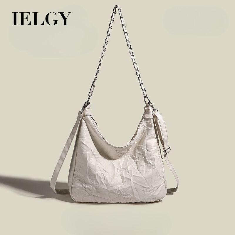 IELGY Универсальная сумка большой вместимости, сумка через плечо с мягкой цепочкой и цепочкой.