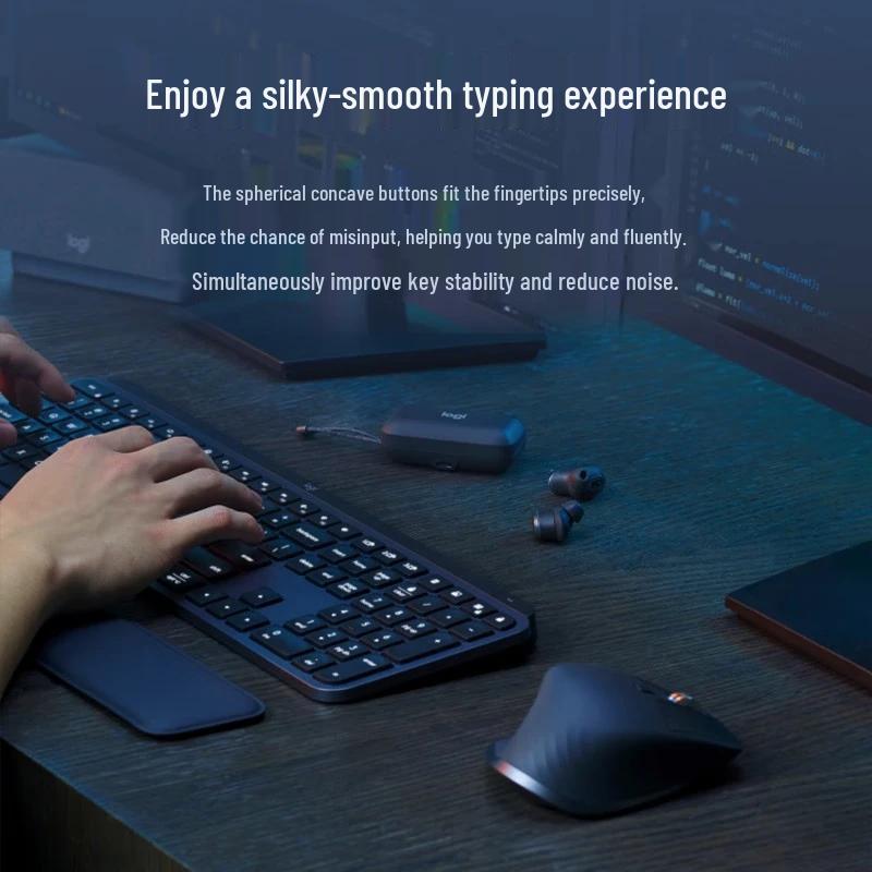 Logitech MX Keys S Wireless Keyboard & Master 3s Mouse Combo with Palm Rest