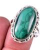 Natural Malachite Gemstone 925 Solid Sterling Silver Jewelry Ring Size 9 Q0f68