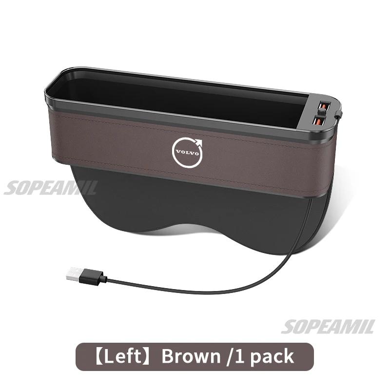 Volvo XC40 XC60 XC70 XC90 S40 S60 S80 S90 C30 V40 V50 V60 V70 V90 Car Seat Gap Slot Crevice Storage Box USB Charging Organizer