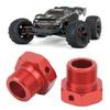 2Pcs RC Aluminum Wheel Hex Hubs 24mm Aluminium Alloy Stable RC 24mm Wheel Hex Hubs for ARRMA 1/5 Outcast Kraton 8s Red