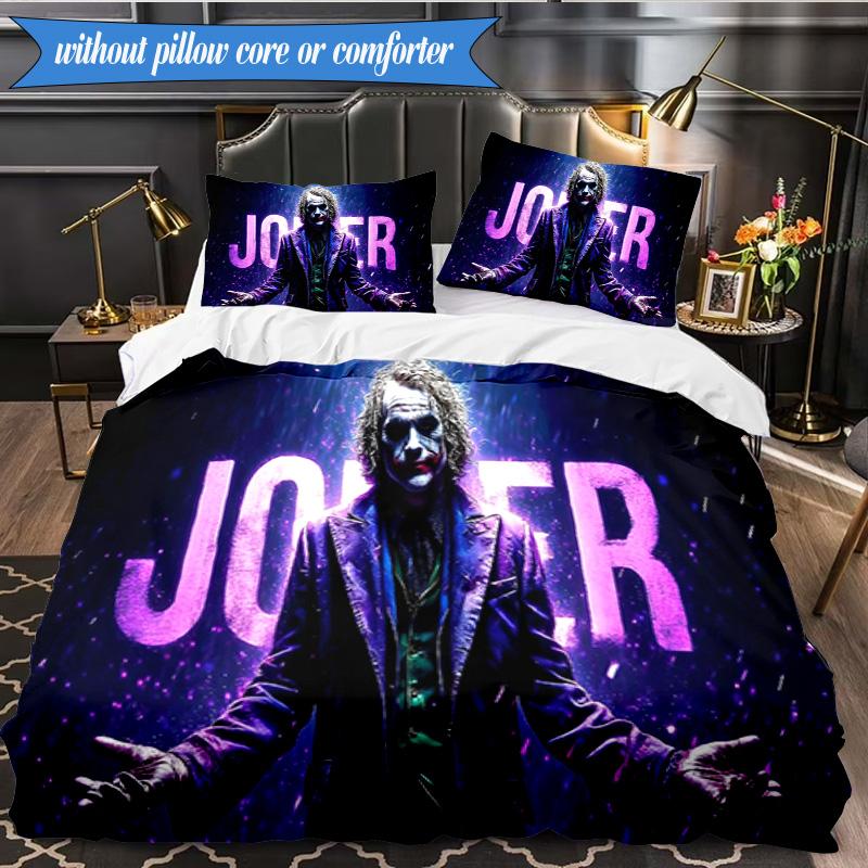 3PCS Clown Printed Bedding Set For Bedroom dormitory, Includes 1 Duvet Cover & 2 Pillowcases for All Seasons Home Decor Fan gifts