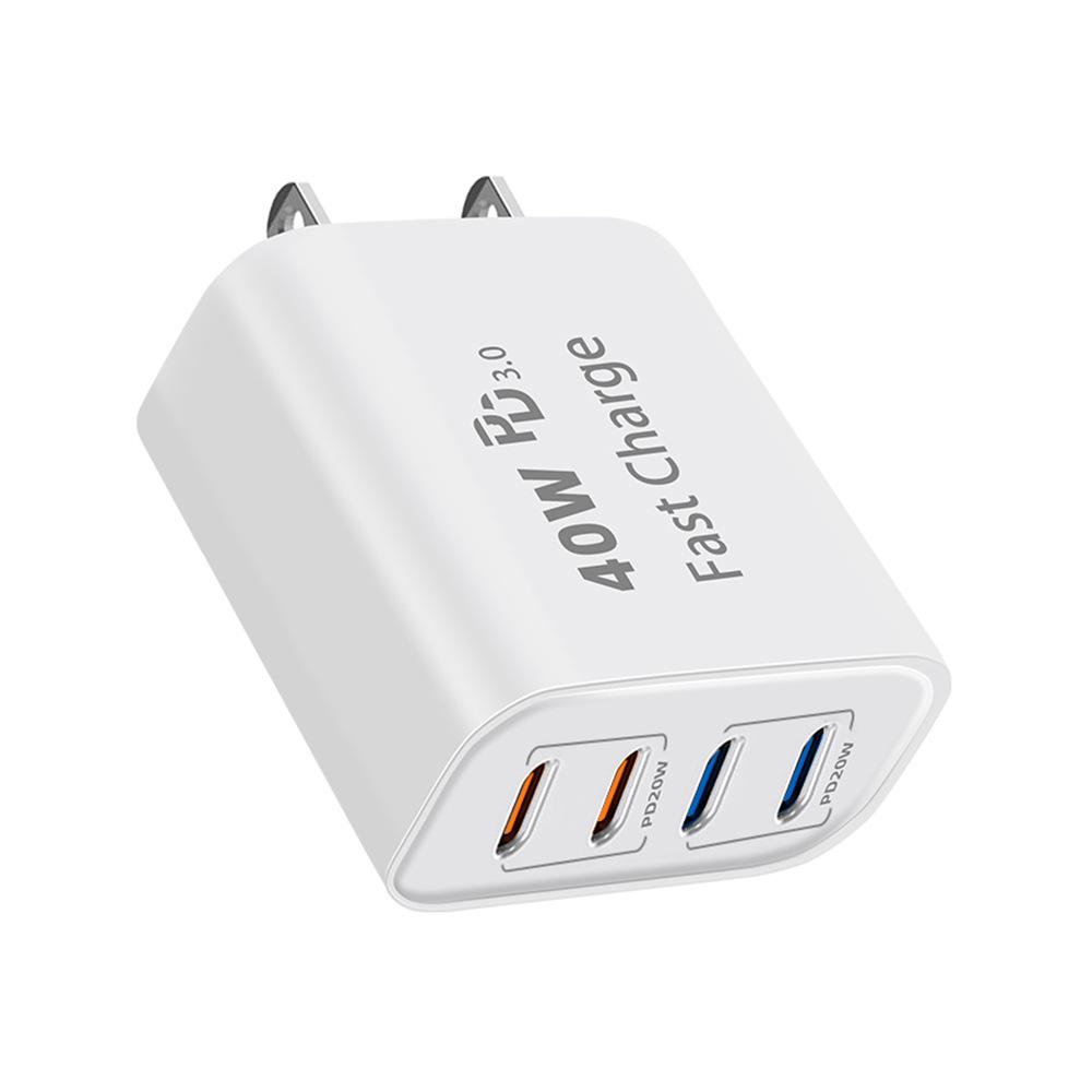 PD 40 Вт с регулируемым напряжением США Быстрая зарядка USB-C Многопортовая зарядка Подходит для зарядного устройства Samsung Зарядное устройство Apple 15 Источник Сертификация UL