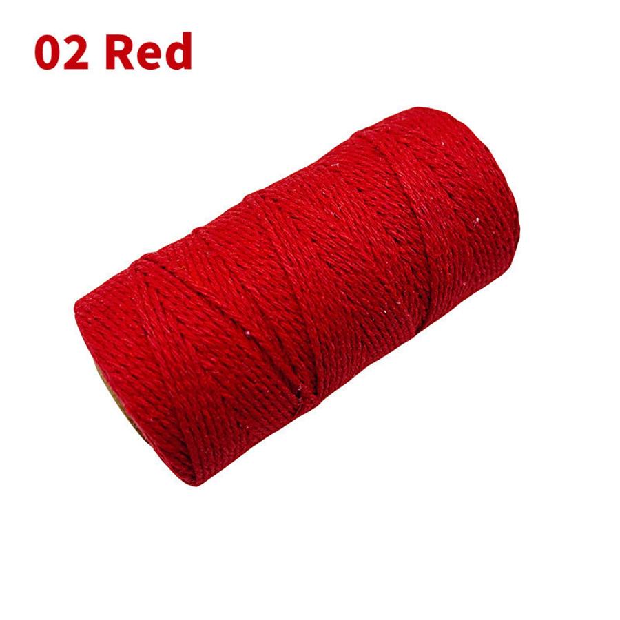 100 м/рулон 2 мм цветной хлопковый шнур макраме рождественский ручной работы плетеный канат гобелен ремесла свадебная лента DIY шнур домашний декор