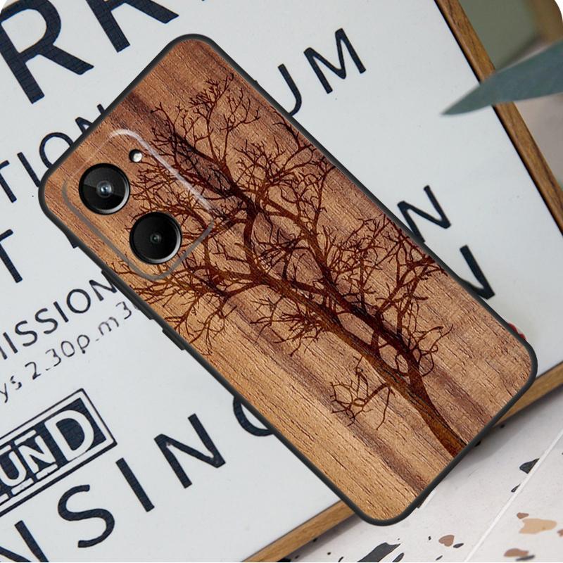 Чехол из бамбукового дерева и дерева для Realme C67 C55 C53 C51 C35 C33 C31 C30 C25s C21Y GT Neo 6 GT5 9 10 11 12 Pro Plus
