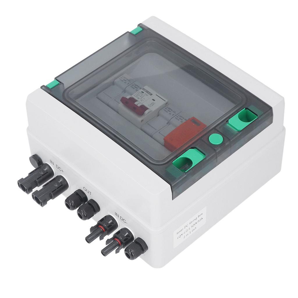 PV Combiner Box 2 String Водонепроницаемый солнечный Combiner Box с предохранителем 15A 32A Автоматический выключатель DC500V