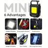 USB Rechargeable Mini LED Flashlight Defense Flashlight Waterproof COB Work Light Keychain Light Outdoor Camping Hiking Lantern