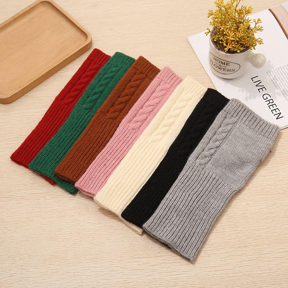 Wool Twist Crochet Knitting Hand Mitten Women Arm Warmers Korean Knitted Gloves Fingerless Gloves