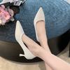 Мода Женщины Высокие Каблуки Металлические Бусины Заклепки Туфли Сексуальный Клуб Скарпины Вечеринка Котенок Низкий Каблук Леди Ретро Острый Носок Обувь
