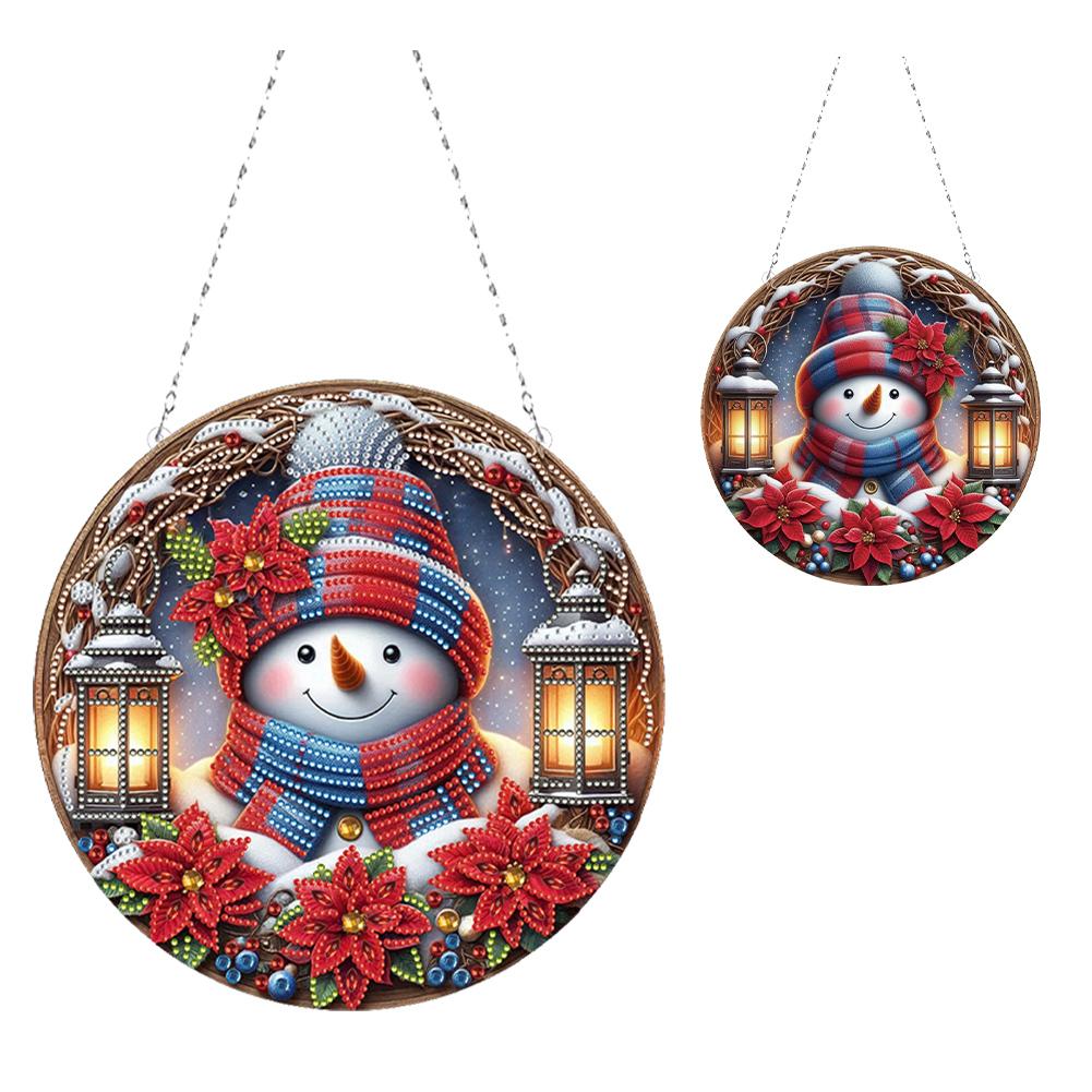 Christmas Diamond Art Hanging Pendant Acrylic Diamond Painting Home Decor 5D DIY Diamond Painting Dots Pendant for Window Decor