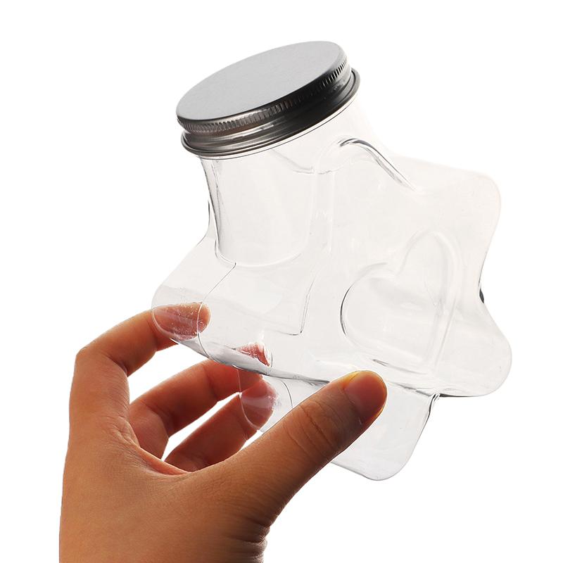 Звезда Форма Кукольный Орнамент Ящик Для Хранения Пластиковая Бутылка С Крышками Контейнер Для Хранения Пищи Банка С Широким Горлом Многоразовый Контейнер Для Печенья