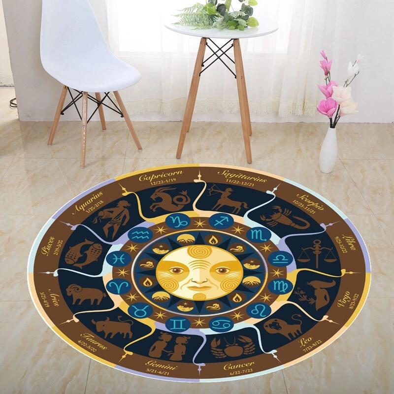3D Illusion Halloween Black & White Round Carpet for Bedroom & Living Room