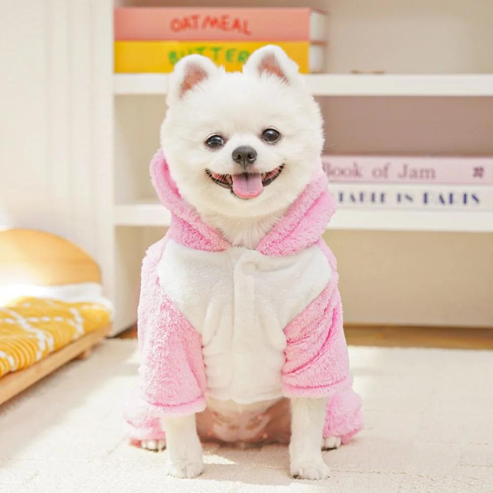 Winter Puppy Dog Cat Clothes Fleece 4-legged Soft Sweater for Sphynx Cat Thick Warm Hooded Dinosaur Sweatshirt Coat for Kittens