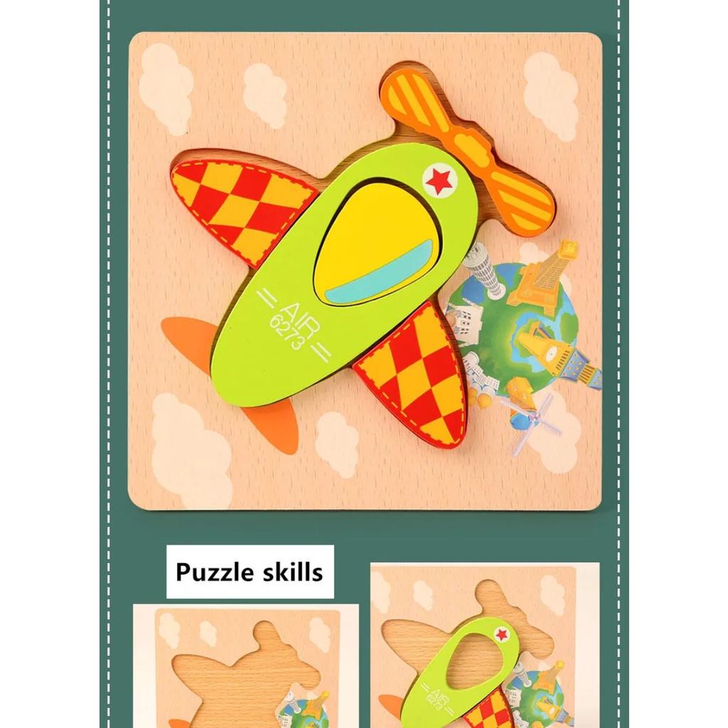 Высококачественные 3D деревянные пазлы, обучающие мультяшные животные, раннее обучение, познание, интеллект, игра-головоломка для детей, игрушки