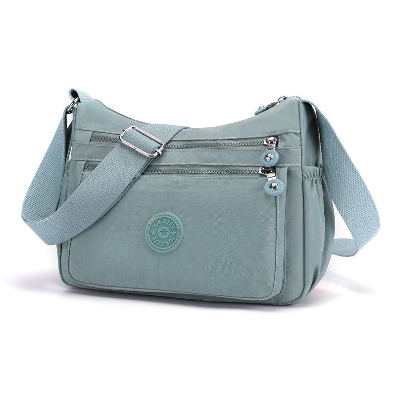 Женская квадратная нейлоновая сумка через плечо - Большая вместимость, однотонная, модный повседневный дизайн