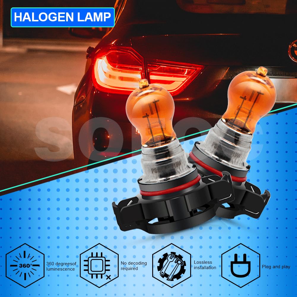 SOFOC PS19W Автомобильный дневной ходовой свет Габаритный огонь Противотуманная фара Лампа указателя поворота 5201 5202 19W Янтарный 2 шт.