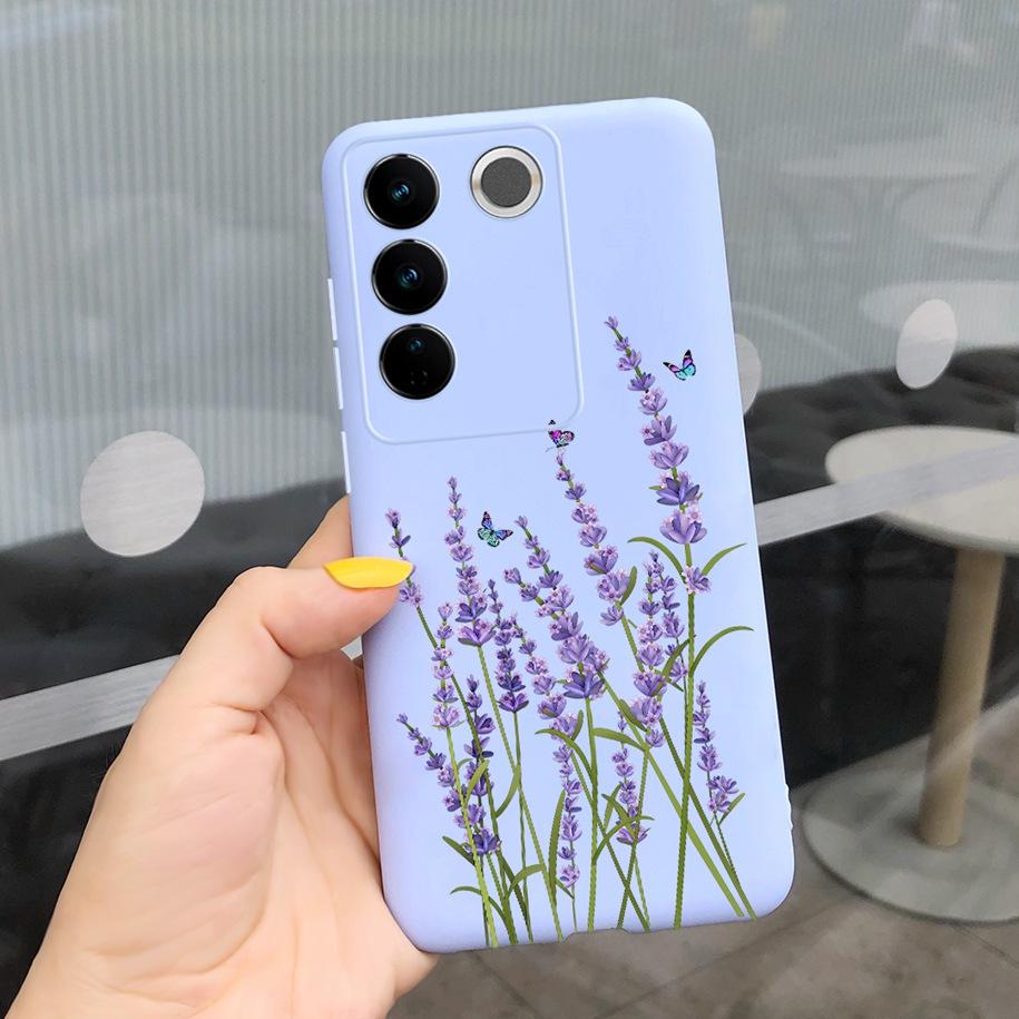 Чехол для Vivo V27 Pro Задняя крышка для Vivo V27e Модный чехол-фунда конфетного цвета с рисунком для Vivo V27 5G V 27e V27Pro V2237 V2230 Мягкий чехол