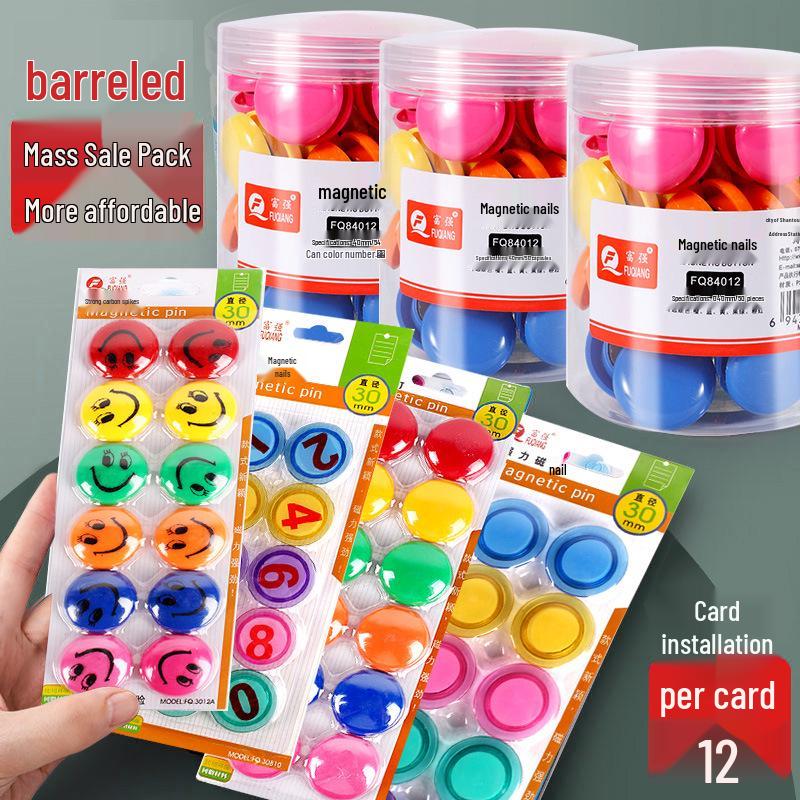 Магнитные кнопки «Смайлик»: Красочные, Сильные Магниты для Белых и Меловых Досок