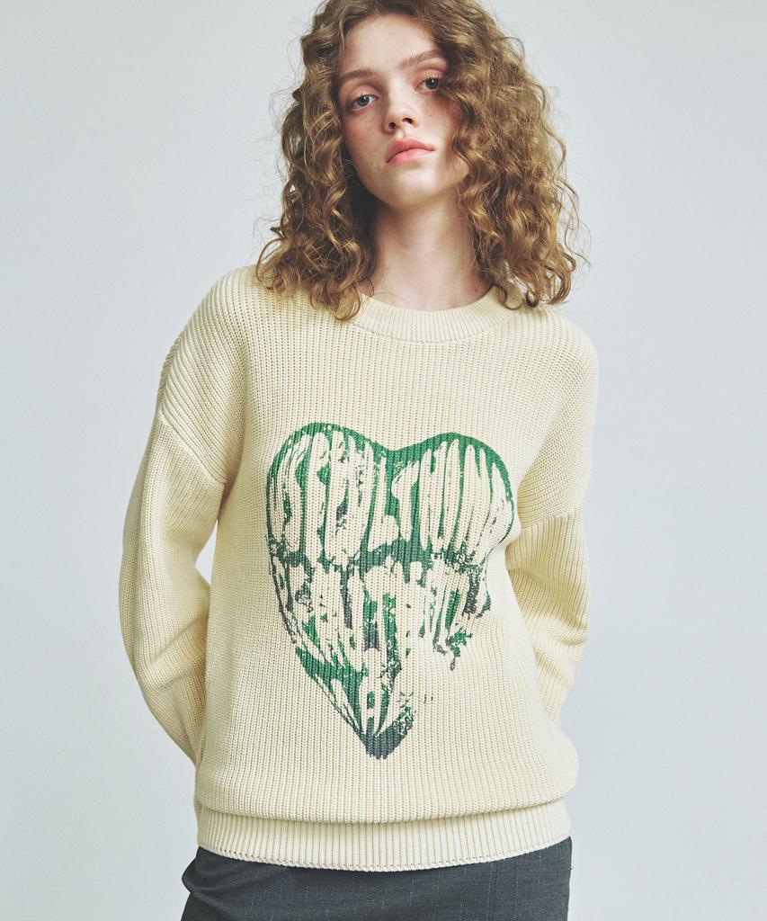 ВЯЗАНЫЙ Винтажное Сердце Круговая Вязка Овсяный