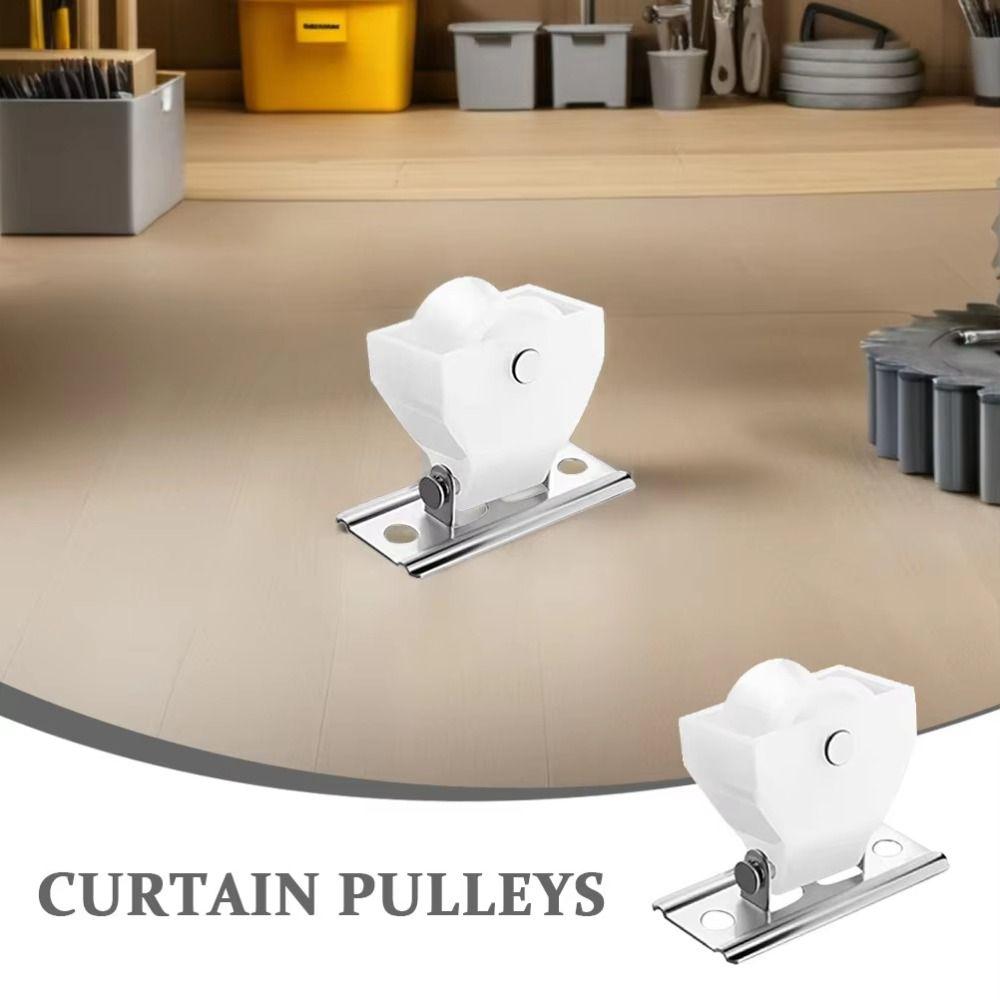 4pcs Smooth Sliding Roman Shades Hardware Easy Install Blinds Track Wheel Daily Use