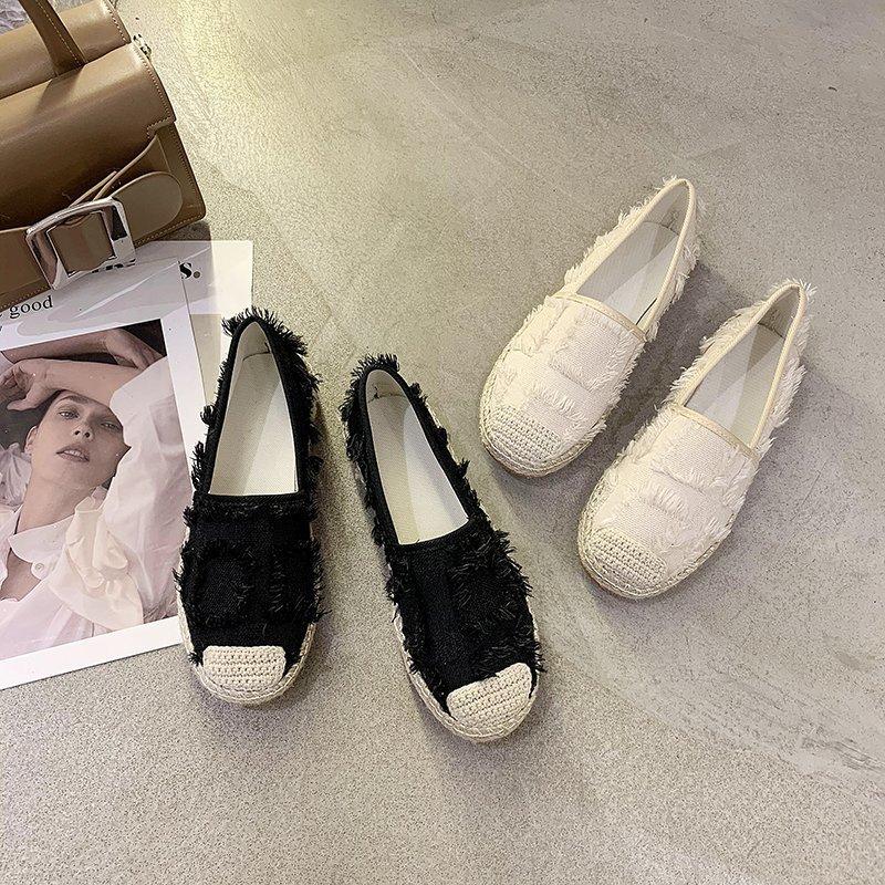 Мода 2024 года, оригинальные городские осенние повседневные лоферы, белая парусиновая женская обувь, слипоны, женские туфли, черные эспадрильи, корейские