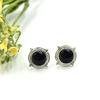 Black Onyx Earring Ball Stud Earring 925 Sterling Silver Post Onyx Ball Studs