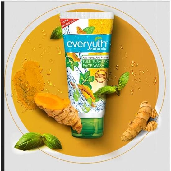 EVERYUTH NATURALS СКРАБ +ТУЛСИ КУРКУМА СРЕДСТВО ДЛЯ УМЫВАНИЯ ЛИЦА ОТ АКНЕ 50 г+50 г