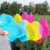 Kid Women Long Imitation Gradient Color Belly Dancing Fan Silk Fans Long Silk Fans Rayon Silk Fans