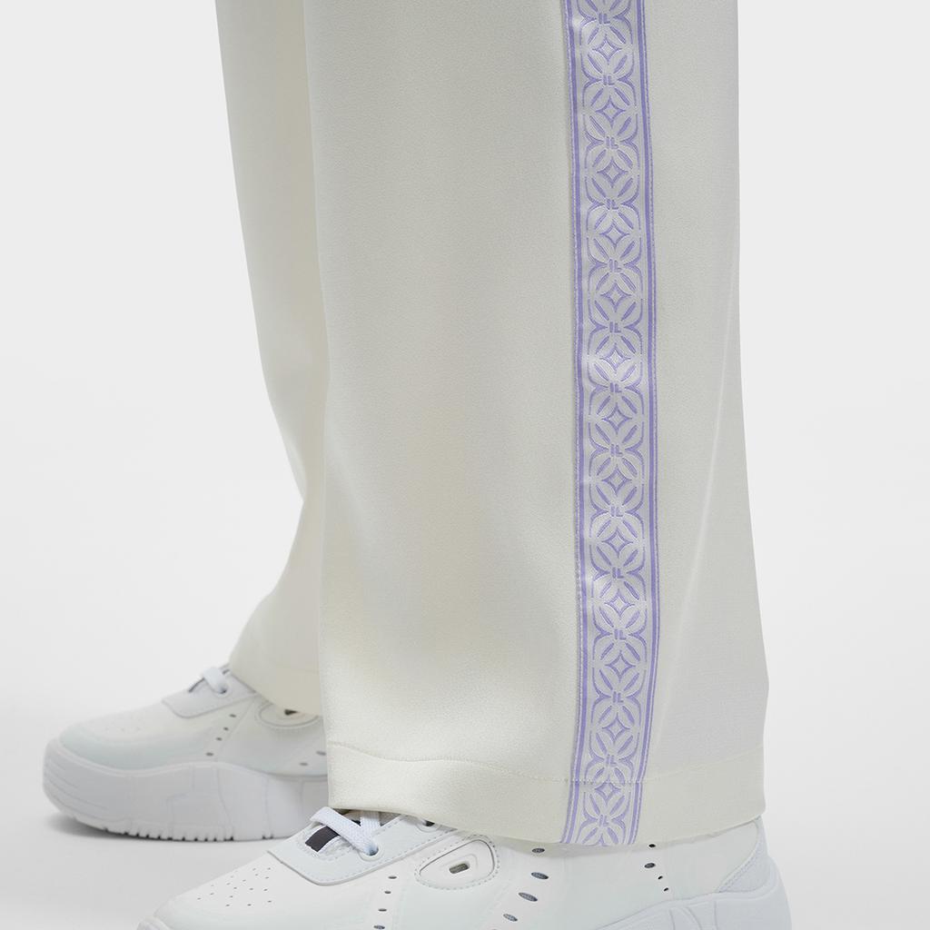 Fila Дворец Лувр Мода Прямые Штанины Ретро Спорт Пэчворк Широкие Штанины Повседневные Брюки Женские брюки Паровой-Белый F11W431802FIV