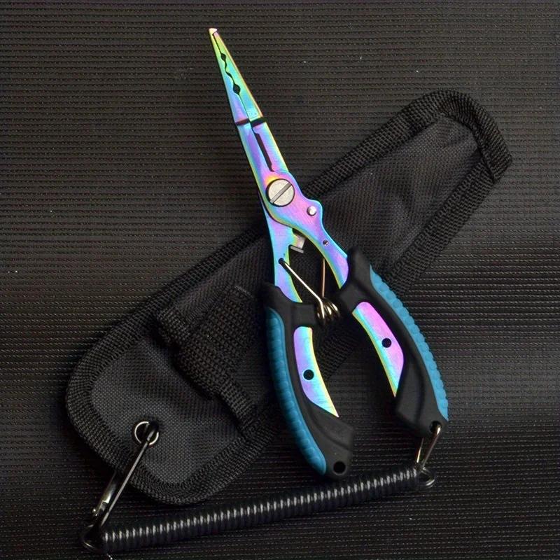 Portable Fishing Pliers Titanium Coated Stainless Steel Fish Gripper Hook Remover Cutter Multifunctional Fishing Tool