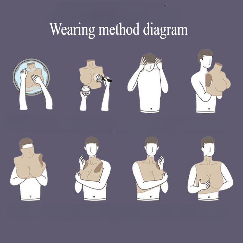 Round Neck Silicone Prosthetic Breast That Can Shake Women's Clothing Big Shot Oversized Cosplay Fake Chest Comic Exhibition Anchor Supplies