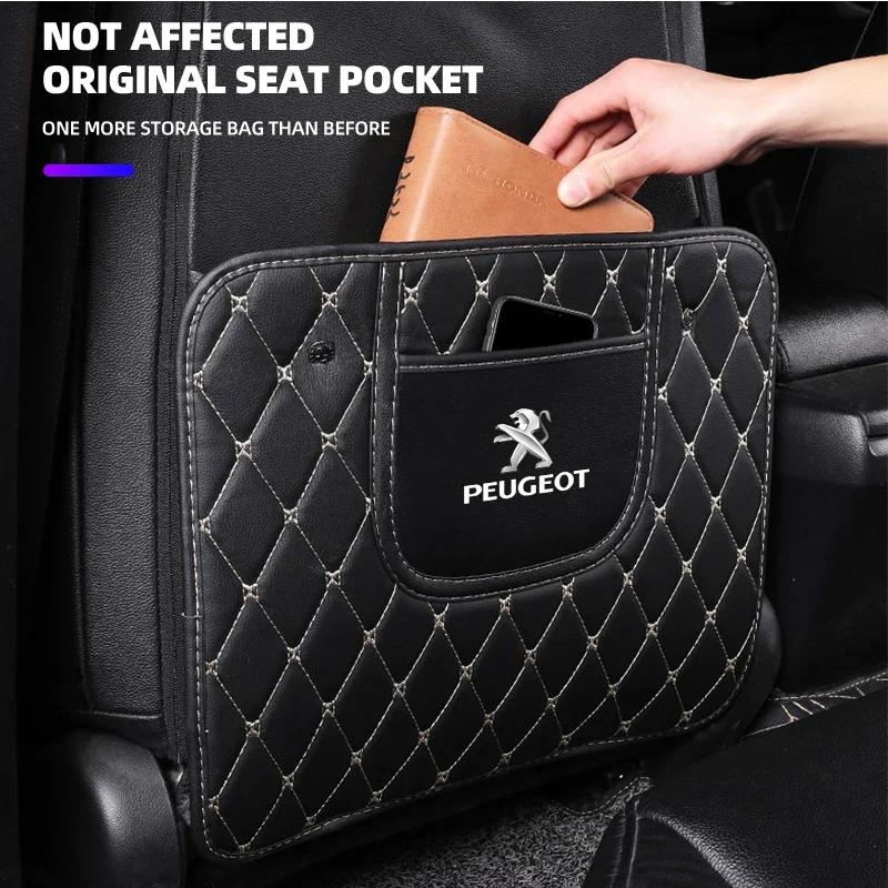 2026 Hot Car Sticker New PU Leather Car Anti-Kick Mats Car Seat Back Protector Cover For Peugeot 206 208 306 307 308 407 408 508