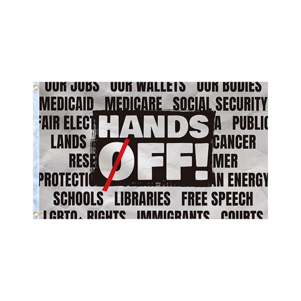 Hands Off Protest Social Security And Medicare Protest Flag Color Fade Resistant Polyester With Brass Grommets Gifts And Room Decor Indoor Outdoor
