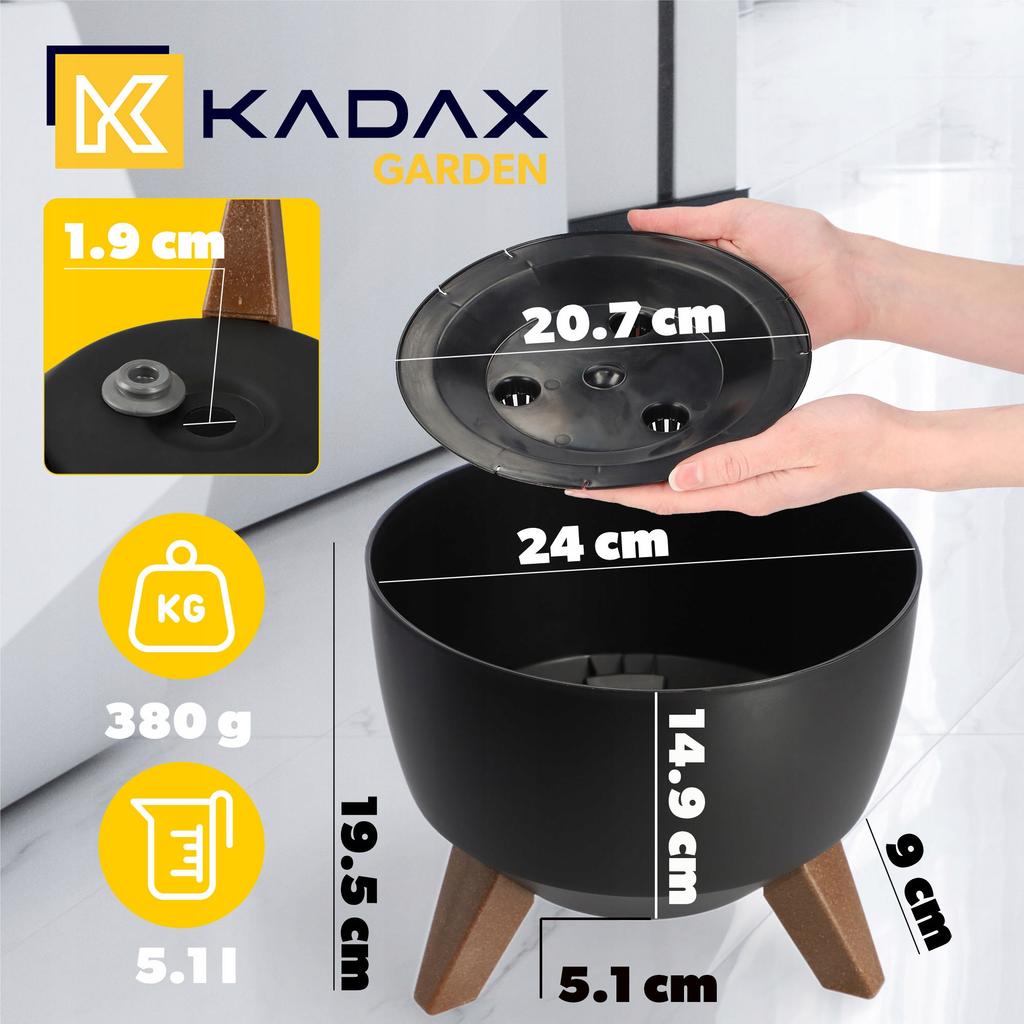KADAX Doniczka Donica Na Kwiaty Osłonka + Wkład Nóżki Kwietnik