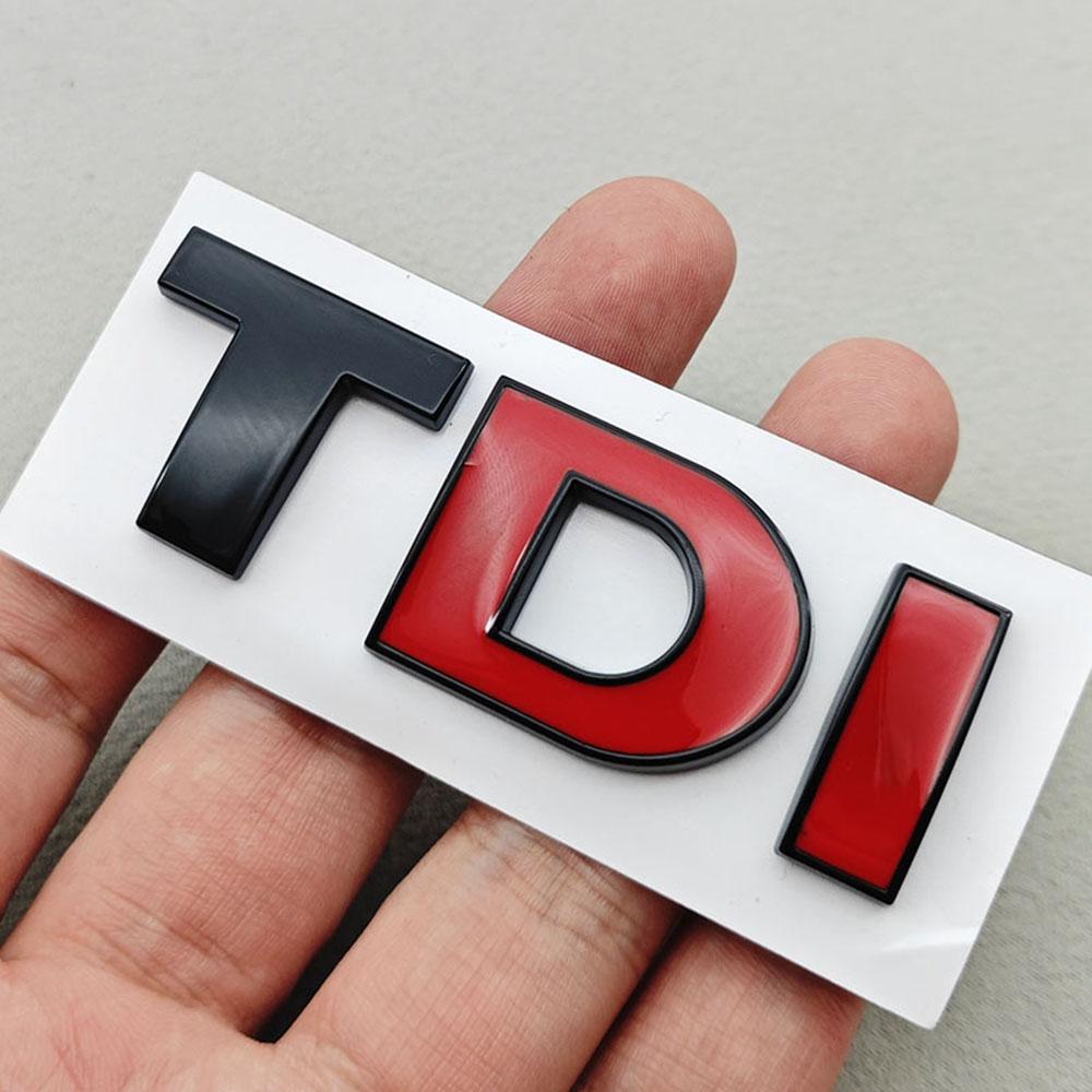 VEMZG1 3D ABS Black Logo TDI Emblem Car Trunk Badge For VW Passat Jetta Touareg Tiguan Touran Golf 4 5 6 Caddy TDI Sticker Accessories
