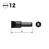 Vessel Impact Driver Bit for Manual Tools - 0.5 x 1.4 inches (12 x 36 mm), Set of 10, Hardness: E (Low Hardness) C51 ZP