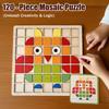Colorful Geometric Shapes Puzzle Toys 120Pcs Wooden Blocks Kids Montessori Games Educational Toddler Gift Creative Learning Play