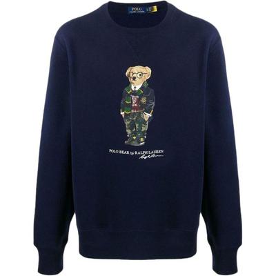 Polo Колледжный стиль Медведь Узор Круглый вырез Флис Длинный рукав Толстовка Мужская толстовка 710852455-019