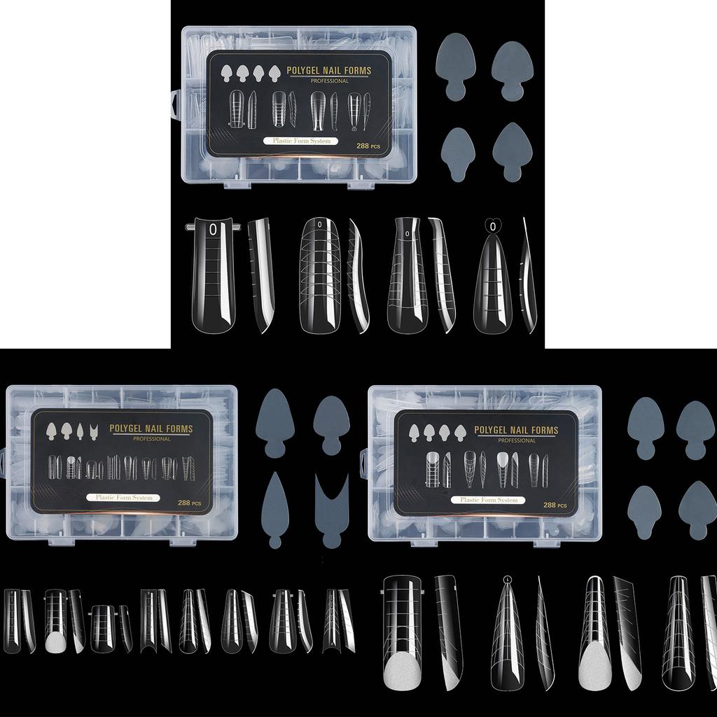 Прозрачная система полного покрытия двойных ногтей, форма для накладных ногтей, наклейки для французских ногтей, УФ-гель для дизайна ногтей, форма для искусственных ногтей для наращивания