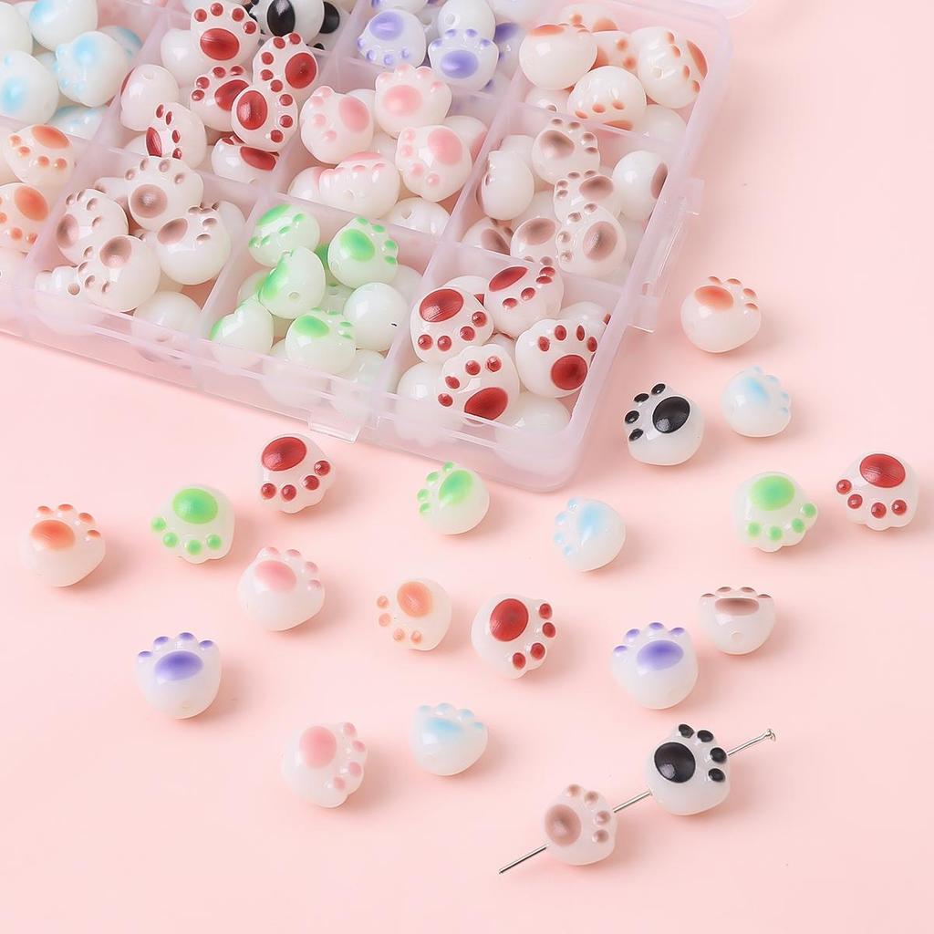 10 шт./пакет акриловые бусины в виде кошачьей лапы для изготовления ювелирных изделий DIY браслет серьги очарование украшения